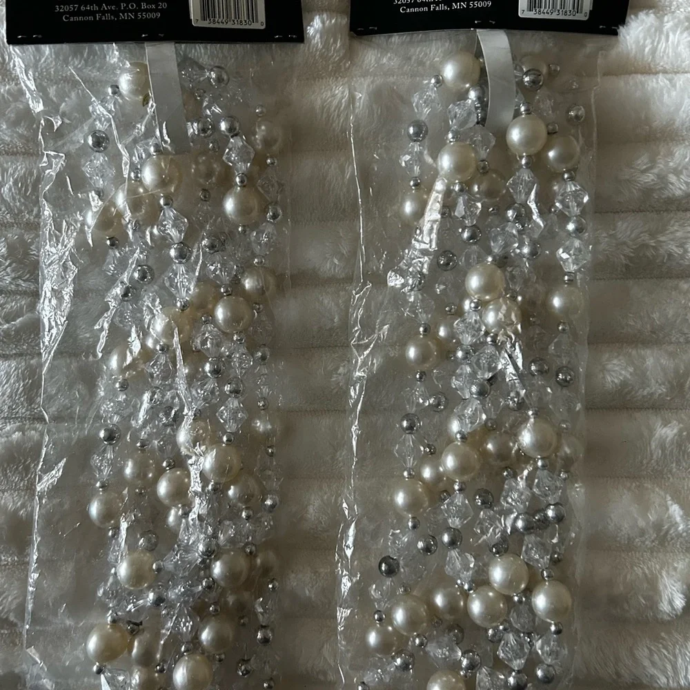 Midwest Holiday Gallery Silver, Gold, and White Garland NWT 2 sets